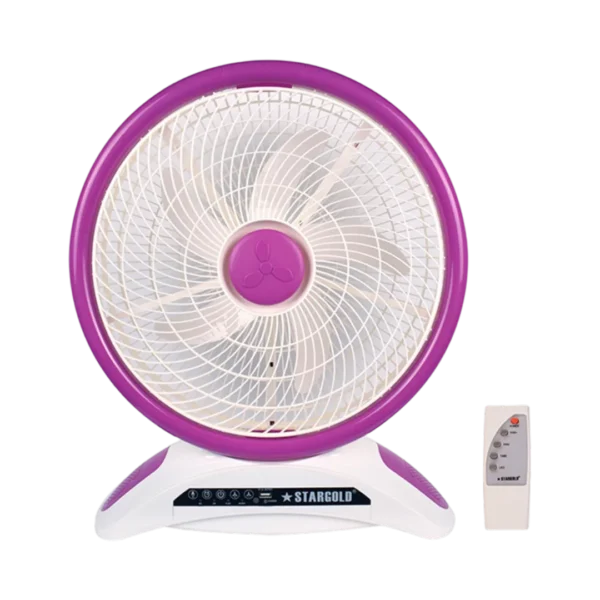 Stargold 14 Rechargeable Table Fan With Remote Control And Smd Led Light, 3 Speed 40w Copper Motor, Portable Desk Fan For Home Office Bedroom, Sg-4048 - Image 2