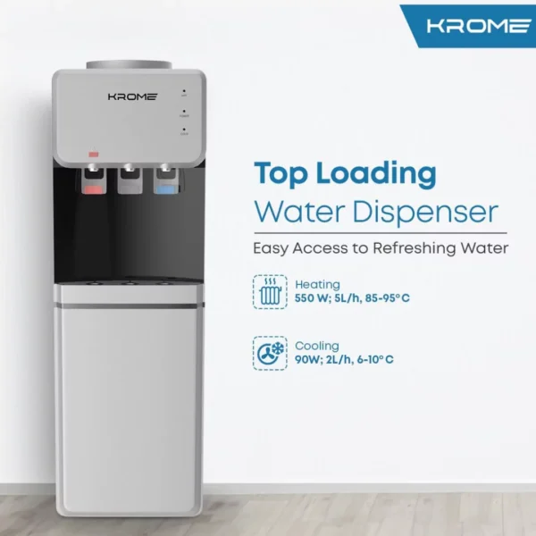 Krome Top Loading Water Dispenser KR-WDTL 3TB - Image 2