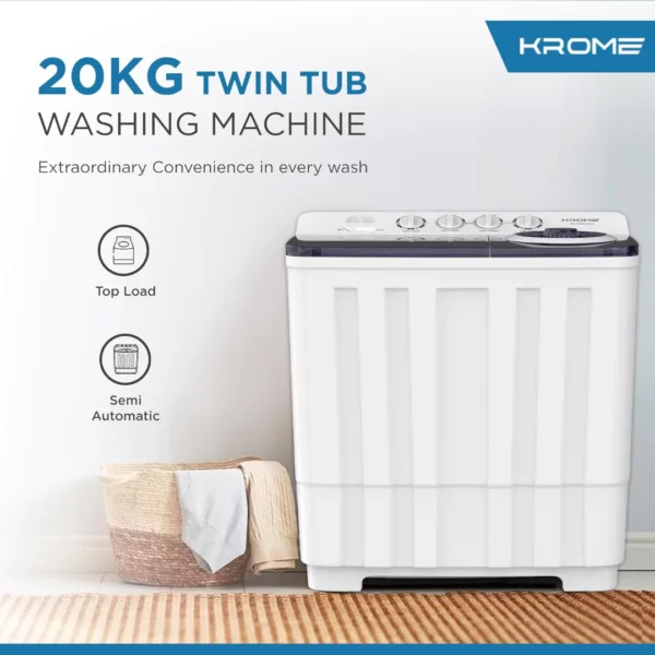 Krome Top Load Washer 20 kg KR-WSA200K - Image 3