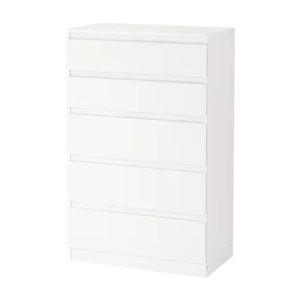 KULLEN Chest of 5 drawers, white, 70x112 cm