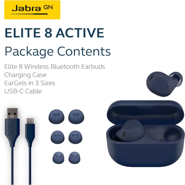 Jabra Elite 8 Active Wireless In Ear Earbuds Navy - Image 4