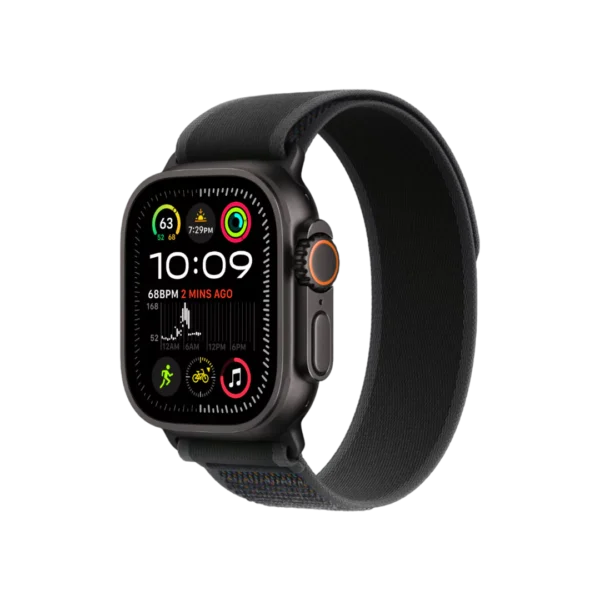 Apple Watch Ultra 2, 49mm Black Titanium Case with Black Trail Loop