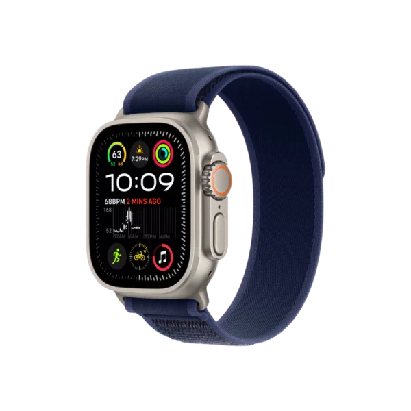 Apple Watch Ultra 2, 49mm Natural Titanium Case with Blue Trail Loop