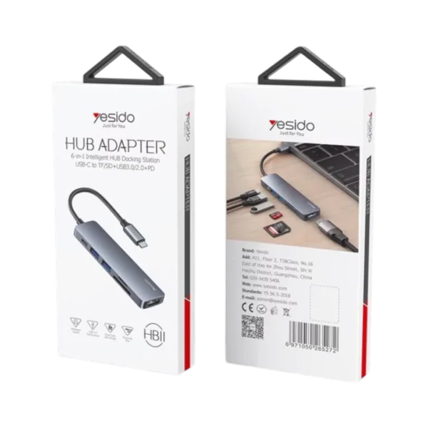 Yesido HB11 6-in-1 Hub Adapter - Image 5