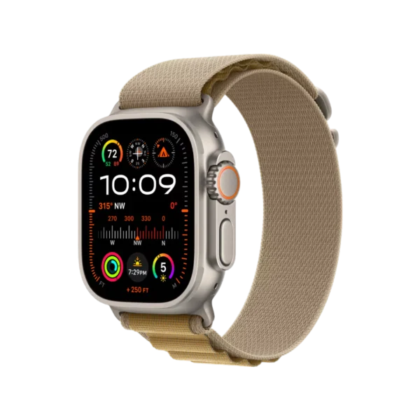 Apple Watch Ultra 2, 49mm Natural Titanium Case with Tan Alpine Loop