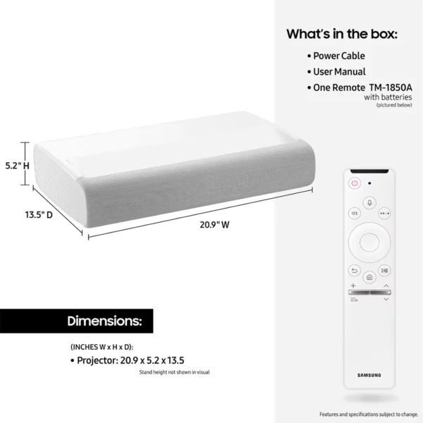 Samsung SP-LSP9TUAXZN Smart Triple Laser Projector - Image 4