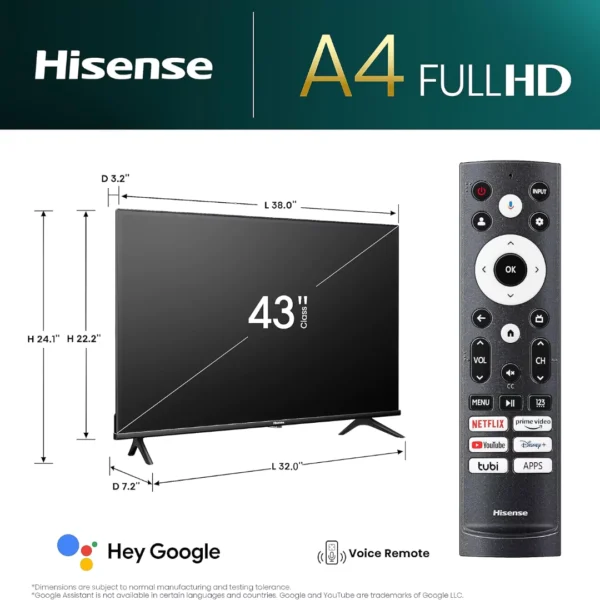 Hisense 43A4K FHD Smart Television 43inch (2024 Model) - Image 2