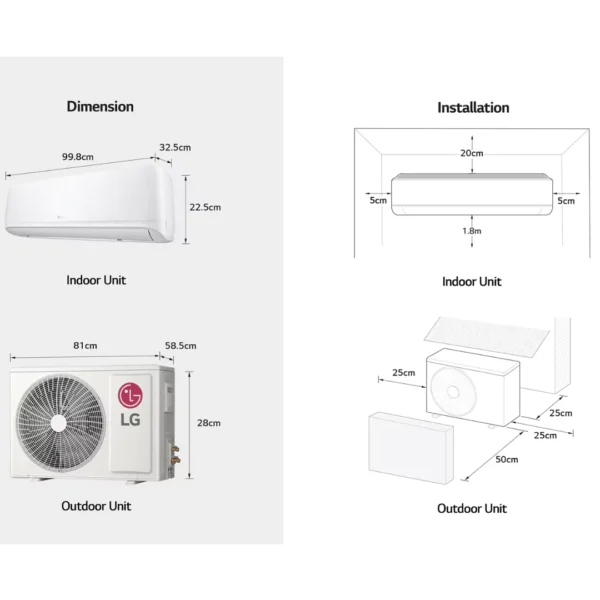 LG Split Air Conditioner 2.0 Ton T24ZCA - Image 4